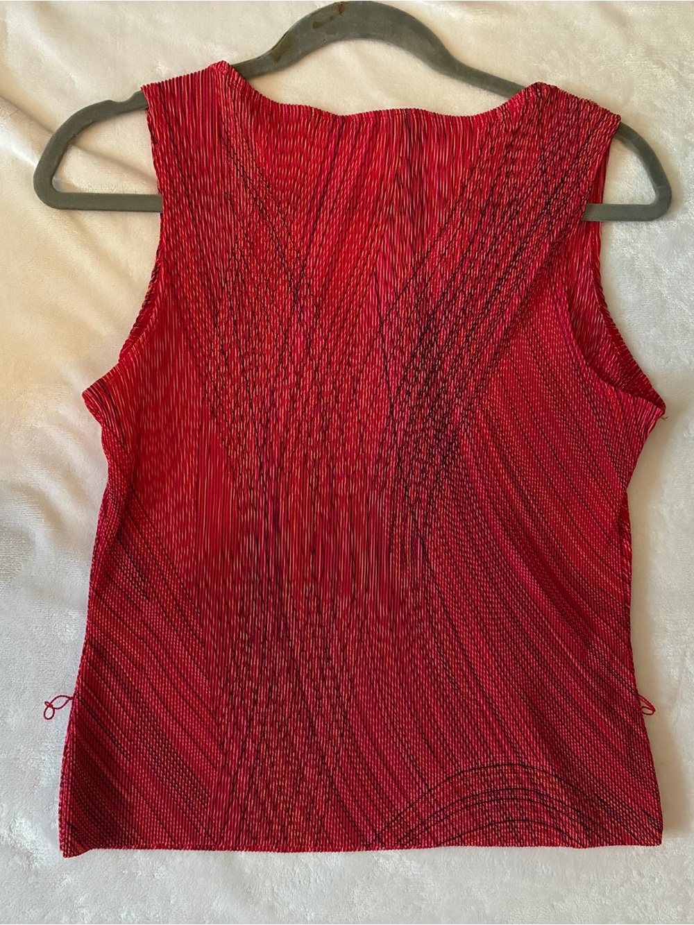 Agnes B. Red Textured Sleeveless Tank